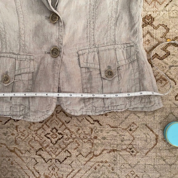 Light Green Beige Jacket with Pocket Details Sz S - Picture 14 of 16